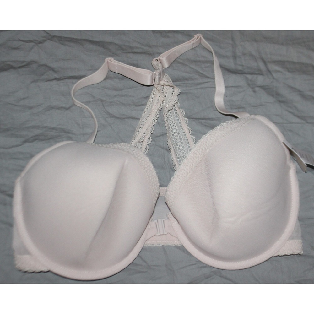 Auden The Ace Demi Coverage Lightly Lined Racerback Black Bra Lace 36DD